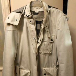 Burberry Brit XXL Belted Cream Lined Hooded Jacket
